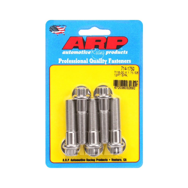 Set de șuruburi și piulițe universale ARP 7/16-20 – Oțel inoxidabil, 12 bucăți x 5 - ARP-714-1750 - 714-1750 - 3666618197760